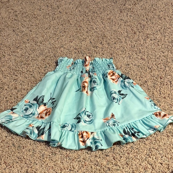 Floral Blue Kids Skirt Set - Picture 2 of 5